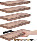 Sorbus Floating Shelves for Wall, Bathroom Shelves Wall Mounted for Kitchen, Bedroom, Living Room, Bathroom Storage, Over Toilet, Hanging Book Shelf for Ｗall Home Decor (Mahogony, 5 Pack) by CozyNest Decor