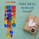 Bellaa 22890 Wind Chimes Outdoor, Garden Decorations, Musical, Indoor/Outside Windchimes, Beach, Ocean Breeze, Gifts for Mom, Gift for All Occasions, Capiz Sea Glass Shells Wood 27 inch Rainbow by CozyNest Decor