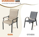 UDPATIO Patio Dining Chairs Set of 4, High Back Wide Seat Outdoor Furniture Chairs with All Weather Breathable Textilene, for Lawn Garden Backyard, Brown by GreenHaven Gardens