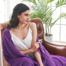 inhand Valentine's Day Gifts Throw Blanket Purple for Couch, Soft Living Room Home Decor Knitted Blanket, Outdoor Lightweight Breathable Summer Blanket, Farmhouse Warm Woven Decorative,50"x60" by CozyNest Decor