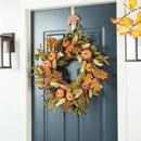 Glitzhome 24''D Fall Pumpkin Leaf Floral Wreath Decor, Artificial Harvest Door Wreath for Autumn or Thanksgiving Decoration by CozyNest Decor