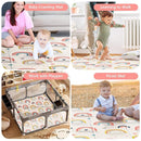 79 x 71 Baby Play Mats for Floor, Foldable Foam Play Mat for Babies 0-12 months,Thick & Waterproof Playmate for Baby, Non Toxic Baby Tummy Time Activity Playmat, Reversible Playpen Mat for Infant Toddlers by TinyTreasures Baby Boutique