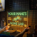 Personalized Bar Signs with Your Name for home wall light up with personalized pub name, man cave accessories, beer themed neon customizable lighted sign by CozyNest Decor