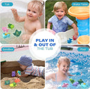 LotFancy Bath Toy, 8PCS Mold Free Bath Toys for Kids Ages 1-3, No Holes Baby Bath Toys for Toddlers 2-4, Ocean Sea Animal Bathtub Toys, Soft Floating Pool Water Table Toys by TinyTreasures Baby Boutique