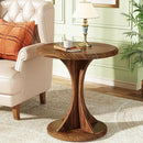 Tribesigns Round End Side Table: Wood Small Sofa Chair Side Table for Living Room, Mid-Century Bedside Nightstand for Bedroom, Accent Table, Easy Assembly, Vintage Brown by CozyNest Decor