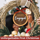 Our First Christmas Engaged Ornament 2024 - Wood Engagement Ornament 2024, Funny Engagement Gifts for Couples, Happy Newly Engaged Christmas Ornament 2024 for Bride by TinyTreasures Baby Boutique