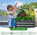 Land Guard Galvanized Raised Garden Bed with Legs, 48×24×32in Large Metal Elevated Raised Planter Box with Drainage Holes for Backyard, Patio, Balcony, 400lb Capacity(Grey)…… by CozyNest Decor
