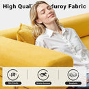 108" Oversized Convertible Sleeper Sofa Bed, Corduroy L Shape Sectional Couch, Folding Sofa Bed with Side Pocket, Modern Cloud Floor Mattress Couch, Modular Sofa for Living Room, Yellow by CozyNest Decor