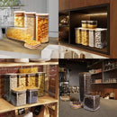 Square Glass Jars with Bamboo Lids 17 FL OZ [Set of 12], Glass Canisters with Airtight Lids, Glass Food Storage Containers for Spice, Sugar, Tea, Candies, Cookies, Best for Kitchen & Pantry by CozyNest Decor