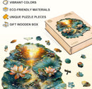 Jigfoxy Wooden Puzzles for Adults, Lotus Wood Puzzles Adult, Unique Animal Shape Wooden Jigsaw Puzzles for Adults, Birthday Gifts for Puzzle Lovers, Family, Friend (S-8.5 * 7.9in-100pcs) by TinyTreasures Baby Boutique