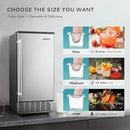 EUHOMY 15" W Commercial Under Counter Ice Maker Machine, 90 Lb/Day Auto-Cleaning & 24H Timer, Gravity Drainage,Stainless Steel Built-in Freestanding Ice Maker, 24 Lb Bin, Ideal for Commercial & Home by CozyNest Decor