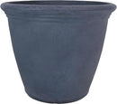 Sunnydaze 20-Inch Anjelica Large Plastic Pot for Plants - Outdoor Polyresin Round Planter with Drillable Drainage Holes - Slate - 2pk by CozyNest Decor