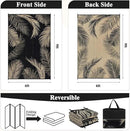 Pauwer Waterproof Outdoor Rug 6x9, Reversible Plastic Straw Patio Camping Rug, Indoor Outdoor RV Mat Carpet for Deck, Camper, Porch, Balcony, Backyard, Picnic, Leaf Black Brown by GreenHaven Gardens