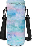 RICHEN Neoprene Water Bottle Carrier Bag with Adjustable Shoulder Strap,Insulated Water Bottle Cover for Stainless Steel/Glass/Plastic Bottles by TinyTreasures Baby Boutique