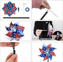 Hausse 10 Pack Reflective Pinwheels Patriotic Decorations, American Flag on Stick Wind Spinner with Stake for Independence Day, Memorial Day July of 4th Party Supplies, Scare Birds Repellent Devices by CozyNest Decor