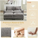 URRED Modular Sectional Sofa Comfy Cloud Couch, Modern Chenille Sofa Sleeper Deep Seat Couches with Ottoman/Pillows for Living Room (Gray, 82.6''- 2 Ottomans) by CozyNest Decor