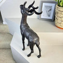 Cast Iron Deer Statue（22" Tall）, Realistic Large Antler Sculpture, Outdoor Garden Decor for Lawn Patio Yard, Indoor Home Art Figure HC5691 by CozyNest Decor
