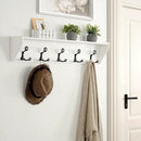SKOLOO Wall Shelf with Hooks, 24-Inch White Coat Rack Wall Mount with Shelf Organizer - Lightweight & Sturdy, 5 Tri Hooks - Perfect for Entryway, Hallway, Living Room, Bedroom, Mudroom by CozyNest Decor
