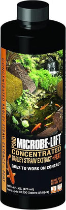 Microbe-Lift Concentrated Barley Straw Extract Plus Liquid Peat Conditioner for Ponds and Outdoor Water Garden, Safe for Live Koi Fish, Plants, and Decorations, 16 Ounces by GreenHaven Gardens