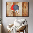 ElephantStock Ping Pong Wall Art - Horizontal Framed Canvas - 1-Piece Living Room Wall Decor - Photography Canvas Print - Brown and Red Decor for Wall - 37" X 25" by CozyNest Decor