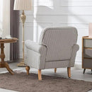chairus Linen Accent Chair for Living Room Set of 2 Upholstered Mid Century Modern Single Sofa Chair with Solid Wood Legs Comfy Reading Armchair for Bedroom/Office Room/Recption/Lounge, Black Stripe by CozyNest Decor