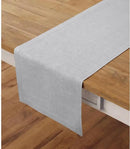 Solino Home Linen Soft Grey Table Runner 90 Inches Long - 100% Pure Linen 14 x 90 Inch Table Runner for Fall, Autumn, Thanksgiving - Fete by CozyNest Decor