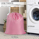 Polecasa Small Heavy Duty Laundry Bag with 130gsm Tear Resistant Fabric and Handles, Easy to Carry Durable Dirty Clothes Drawstring Bag, Perfect for College Dorm, Travel 21”x24”, Pink by TinyTreasures Baby Boutique