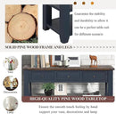 Solid Wood Console Table Sofa Table with Storage Drawers and Bottom Shelf Entryway Table for Entry Hallway Foyer Sofa Couch Table Fully Assembled (48.8" Blue) by CozyNest Decor