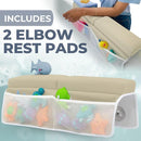 Comfortable Baby Bath Kneeler and Elbow Rest Pad Set – Thick Memory Foam Bath Kneeling Pad with Elbow Support – Baby Bathtub Cushion with Toy Organizer for Bathing Infant or Toddler - Beige by TinyTreasures Baby Boutique