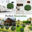 Artificial Olive Leaf Boxwood Topiary Ball Trees, Set of 2 UV Resistant 16in Outdoor Plants – Artificial Bonsai, Miniature Trees, Garden, Curb Appeal by GreenHaven Gardens