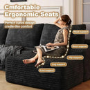 108" Sectional Couches for Living Room Modern Modular Sofa with L-Shape Couchs Upholstered Boneless Couch Deep Seat Sectional Couch with Chaise (Black, Left Facing Chaise+2Seaters+1Ottoman) by CozyNest Decor