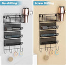 VITVITI Metal Hair Tool Organizer Wall Mount, Hair Dryer Holder with 4 Tier Shelf Basket Hooks, Bathroom Hair Styling Tool Organizer for Curling Iron/Blow Dryer/Straightener, Matte Black by CozyNest Decor