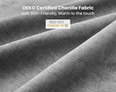 Oversized Modular Sofa, Extra Deep Cloud Chenille Sectional Couch with Ottoman Chaise, Fluffy Chenille Corner V Shape Sofa for Living Room, Villa (Corner V Shape+Ottoman, Chenille Grey) by CozyNest Decor