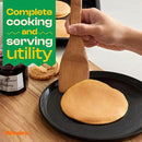 Riveira Dark Bamboo Wooden Spoons for Cooking 3-Piece, Apartment Essentials Wood Spatula Spoon Nonstick Kitchen Utensil Set Premium Quality Housewarming Gifts for Everyday Use by CozyNest Decor