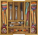 Totally Bamboo Kitchen Drawer Organizer, Expandable Silverware Organizer and Utensil Holder, 8 Compartments with Dividers by CozyNest Decor