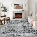 8x10 Area Rugs for Living Room Rug Washable: Modern Large Rug for Dining Room Bedroom Carpet Non Slip 8 by 10 Indoor Abstract Nursery Home Office Black Grey by TinyTreasures Baby Boutique