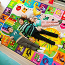 7x10 Playroom Rugs for Kids Washable, Educational and Fun Playmat with ABC Alphabet Animals Shapes Colors, Non-Slip Play Mat Learning Rugs for Baby Toddler Children Game Activity by CozyNest Decor