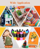 Acrylic Paint Set, 12 Colors Acrylic Paint Large Bottle Set, 16OZ Each, Rich Pigmented Canvas Paint, Premium Non-toxic Paints for Artists, Acrylic Paint Set for Kids & Adults, Art Supplies for Canvas by TinyTreasures Baby Boutique