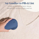 Nori Trim Fabric Shaver - Lint Remover for Clothes & Furniture Couch Pilling - Sweater Pill Remover - Clothes Shaver with 6 Precision Blades - Wireless and Rechargeable - Navy