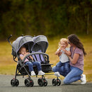 Dream On Me Volgo Twin Umbrella Stroller in Purple, Lightweight Double Stroller for Infant & Toddler, Compact Easy Fold, Large Storage Basket, Large and Adjustable Canopy by TinyTreasures Baby Boutique