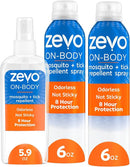 Zevo On-Body Tick & Mosquito Repellent Spray - 8-Hour Insect & Bug Spray - Odorless, Non-Sticky Formula for The Whole Family (1 Pump Bottle & 2 Aerosol Bottles) by TinyTreasures Baby Boutique