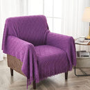 inhand Valentine's Day Gifts Throw Blanket Purple for Couch, Soft Living Room Home Decor Knitted Blanket, Outdoor Lightweight Breathable Summer Blanket, Farmhouse Warm Woven Decorative,50"x60" by CozyNest Decor