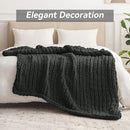 Chunky Knit Throw Blanket, 60''*80'' Knitted Throw Chenille Yarn for Bed Couch, Handmade Dark Grey Crochet Big Thick Blanket, Machine Washable Cute Comfy Blanket for Home Decor by CozyNest Decor