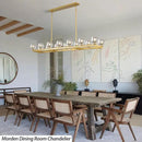 72 Inch Brass Rectangle Wagon Wheel Chandeliers, Gold Chandelier for Dining Room Over Table, Modern Crystal Long Chandelier for High Ceiling, Farmhouse Large Linear Chandeliers for Kitchen Island by CozyNest Decor
