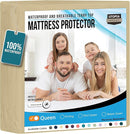 Utopia Bedding Waterproof Mattress Protector Queen Size, Premium Terry Mattress Cover 200 GSM, Breathable, Fitted Style with Stretchable Pockets (Beige) by TinyTreasures Baby Boutique