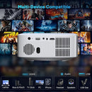 Portable Mini Projector with Electric Focus, NICPOW Full HD 1080P Projector, Bluetooth Movie Projector with Auto Keystone, Two-Way Bluetooth, Ideal for Indoor Outdoor Use, White by TinyTreasures Baby Boutique