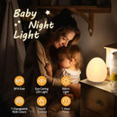 JolyWell Night Light for Kids, Baby Egg Light with 7 Colors Changing Mode & Stepless Dimming, Nursery Night Lamp BPA Free,Rechargeable Egg Night Light for Breastfeeding 1h Timer & Touch Control, Wood by TinyTreasures Baby Boutique