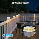 VOLISUN 4x4 Solar Post Cap Light 8pack,Solar Fence - Post Lights Outdoor Waterproof for Wooden/Vinyl Deck Post, White Light Solar Powered with Warm White
