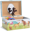 Jewelry Box for Girls by Jewelkeeper - Barn Design Musical Jewelry Box with Spinning Horse Doll - Pony Stuff for Girls, Horse Gift for Kids, Equestrian Keepsake for Ages 2 Up - Home on The Range Tune by TinyTreasures Baby Boutique