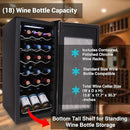NutriChef PKCWC18 Slim Wine Fridge 18 Bottle Mini Beverage Chiller Adjustable Temp Control, 30x13x17 IN, Black by CozyNest Decor